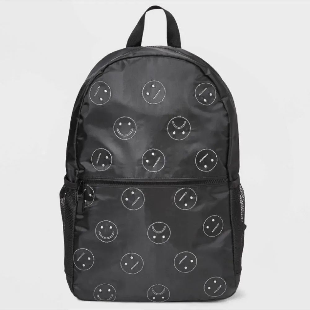 Kids' 16" Smiley Nylon Backpack - art class™ Black